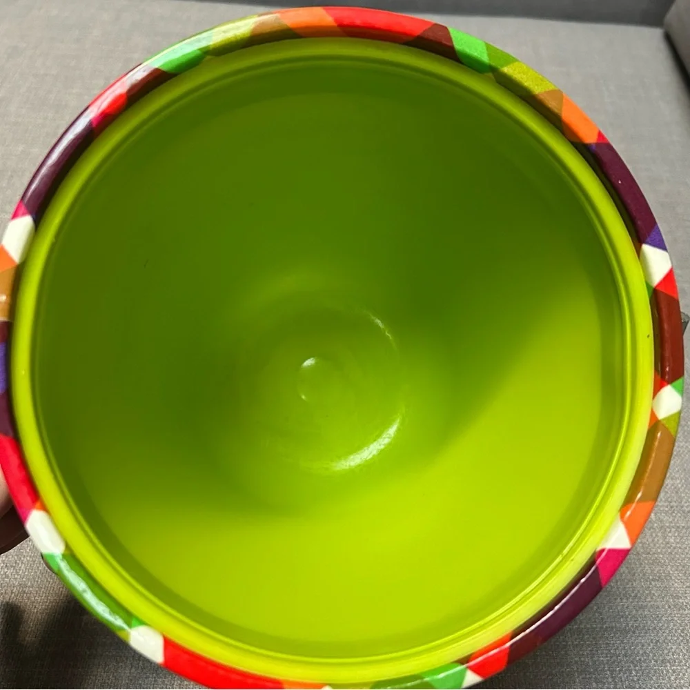60-70’s Vintage Mod Retro Plaid Vinyl Ice Bucket MCM #10012510